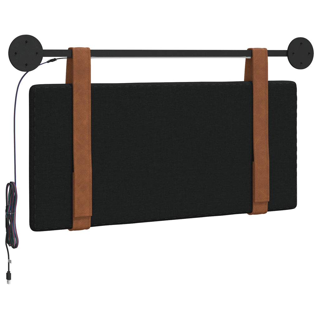 Cabecero colgante Con luz LED Negro PU antiguo