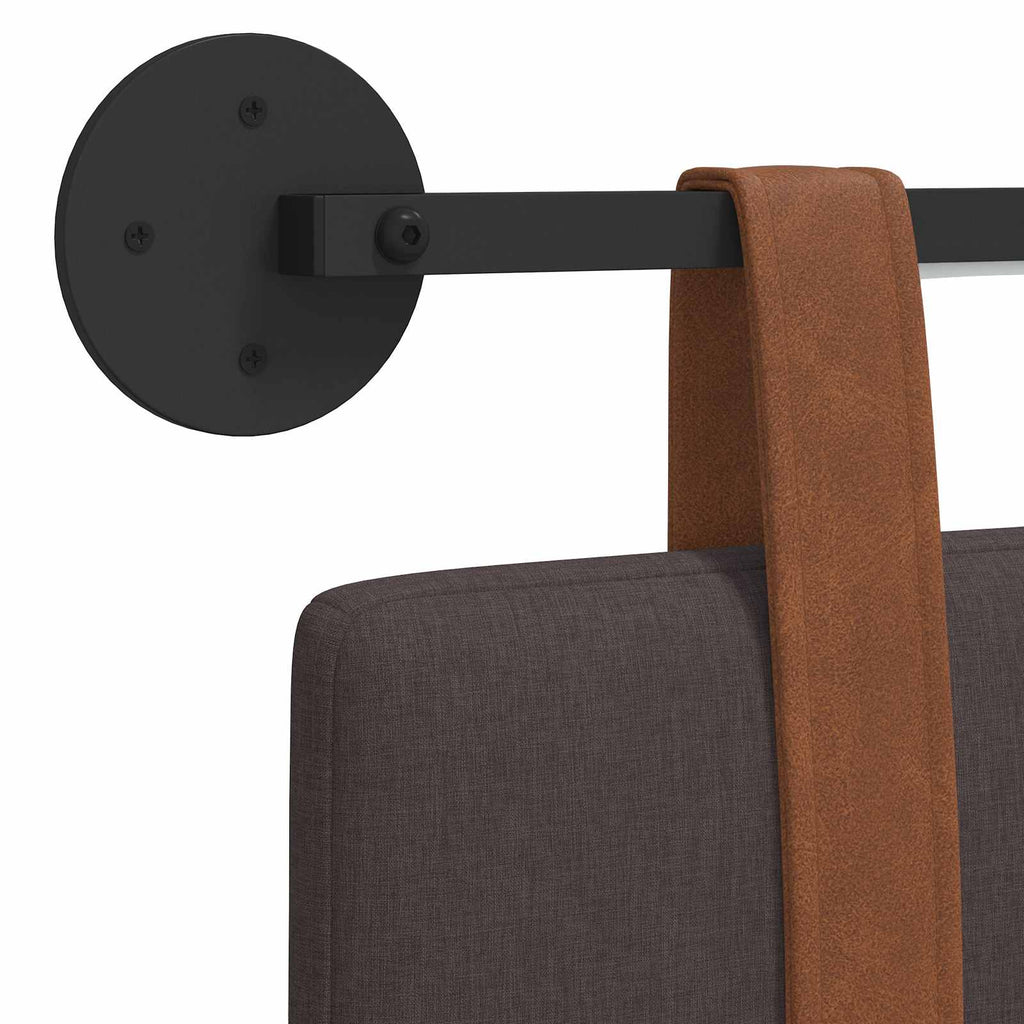 Cabecero colgante Con luz LED Marrón Oscuro PU antiguo
