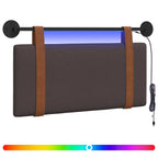 Cabecero colgante Con luz LED Marrón Oscuro PU antiguo