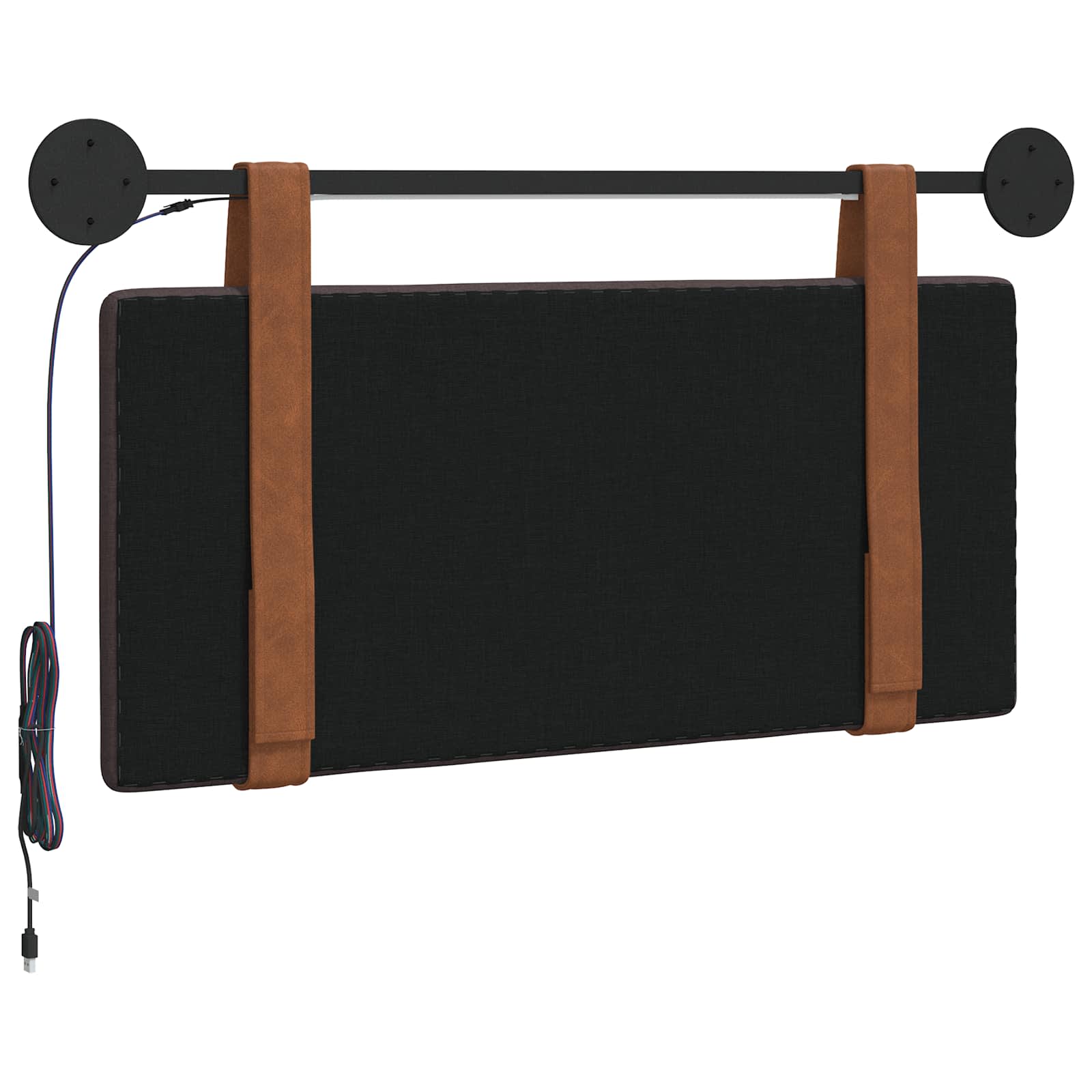 Cabecero colgante Con luz LED Marrón Oscuro PU antiguo
