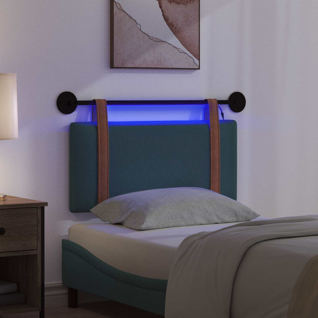 Cabecero colgante Con luz LED Verde oscuro PU antiguo