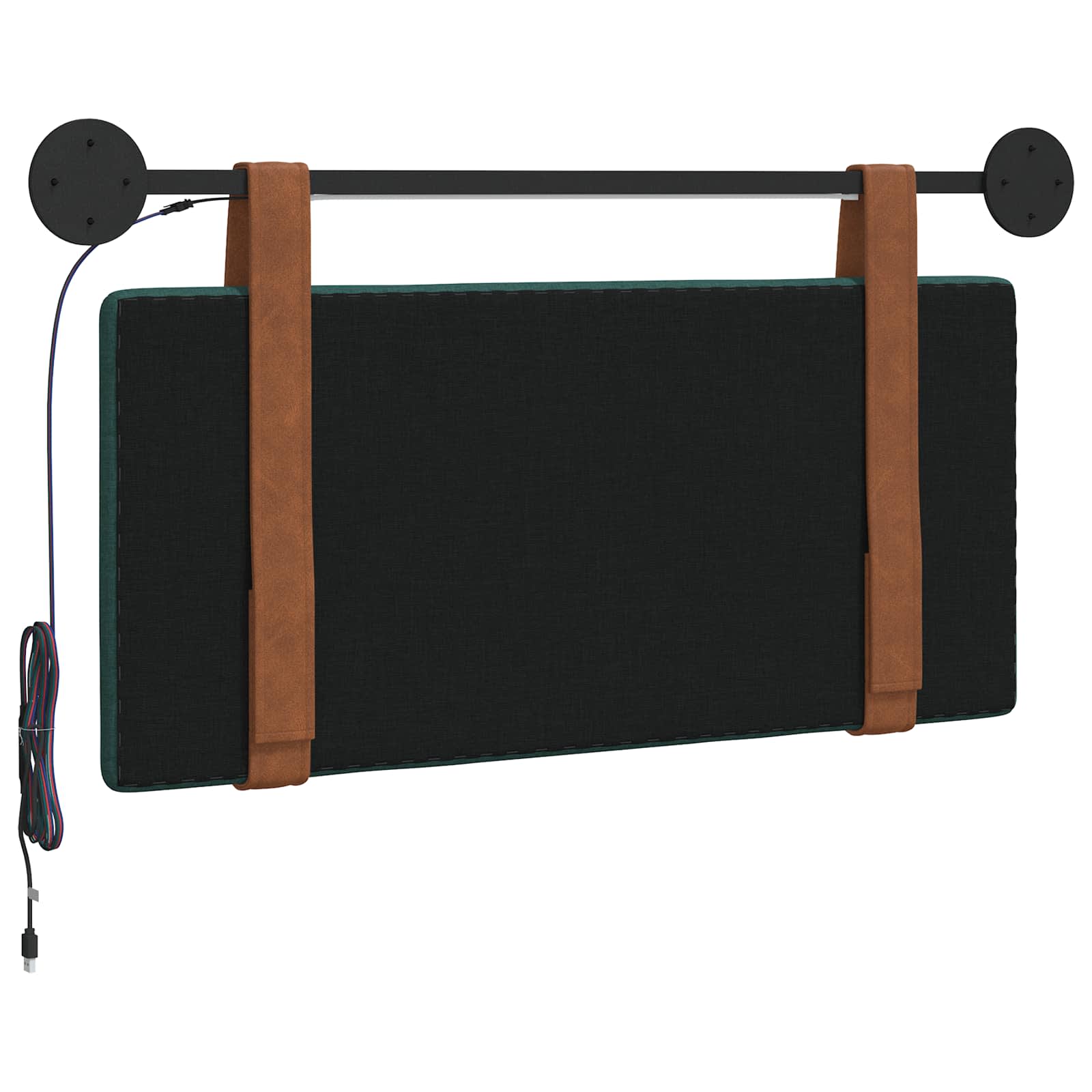 Cabecero colgante Con luz LED Verde oscuro PU antiguo