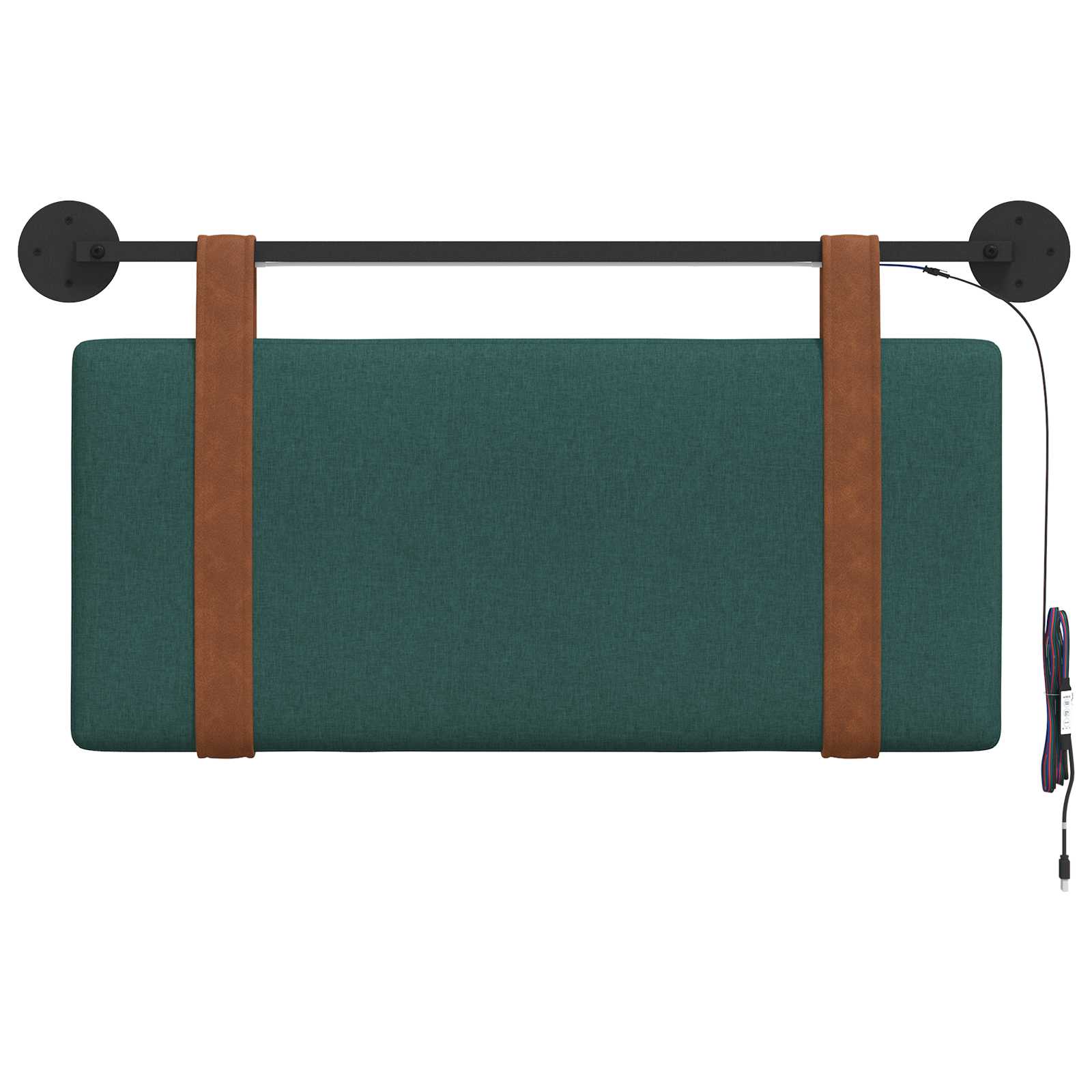 Cabecero colgante Con luz LED Verde oscuro PU antiguo