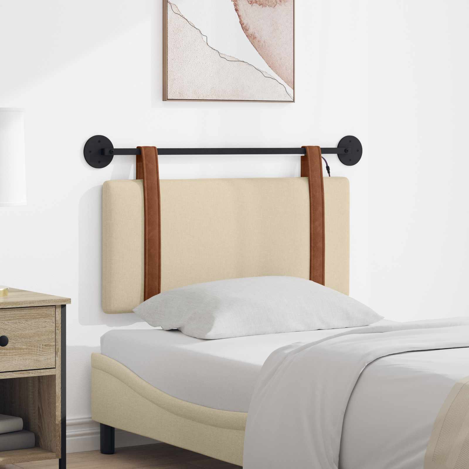 Cabecero colgante Con luz LED Blanco PU antiguo