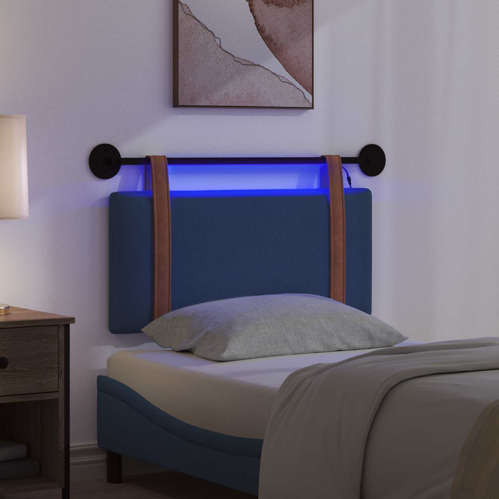 Cabecero colgante Con luz LED Azul PU antiguo