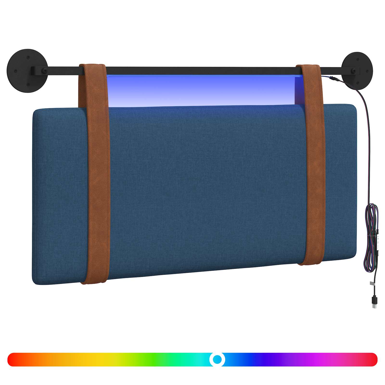 Cabecero colgante Con luz LED Azul PU antiguo