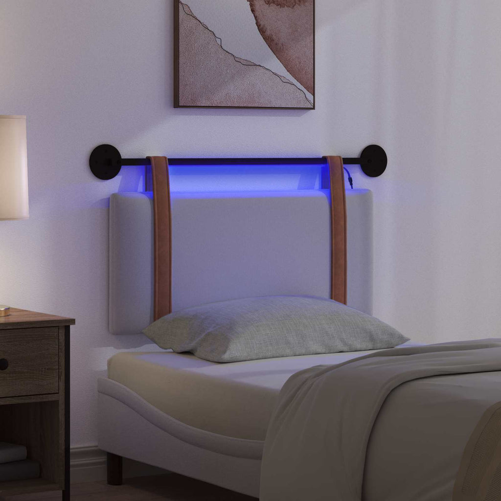 Cabecero colgante Con luz LED Blanco PU antiguo