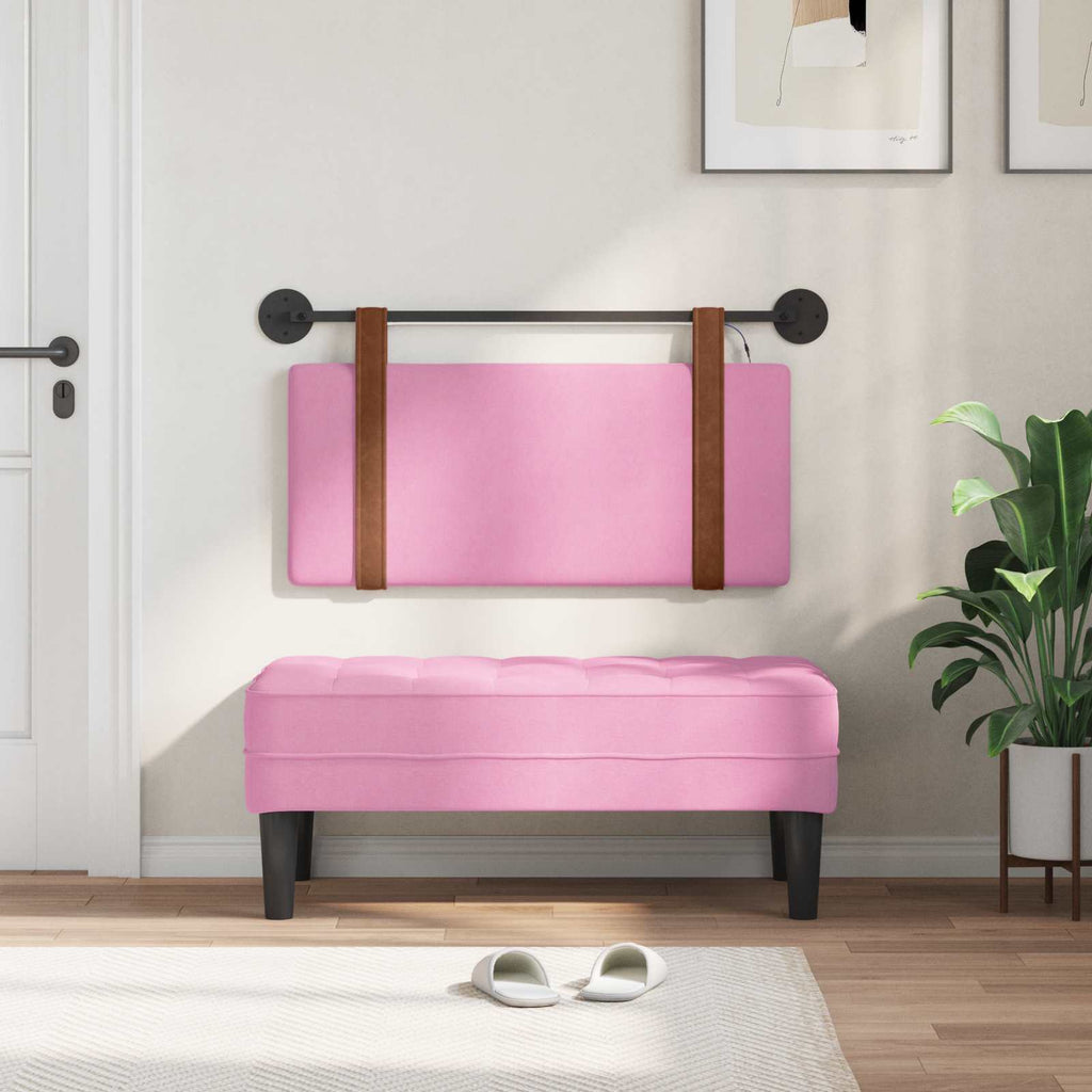 Cabecero colgante Con luz LED Rosa PU antiguo