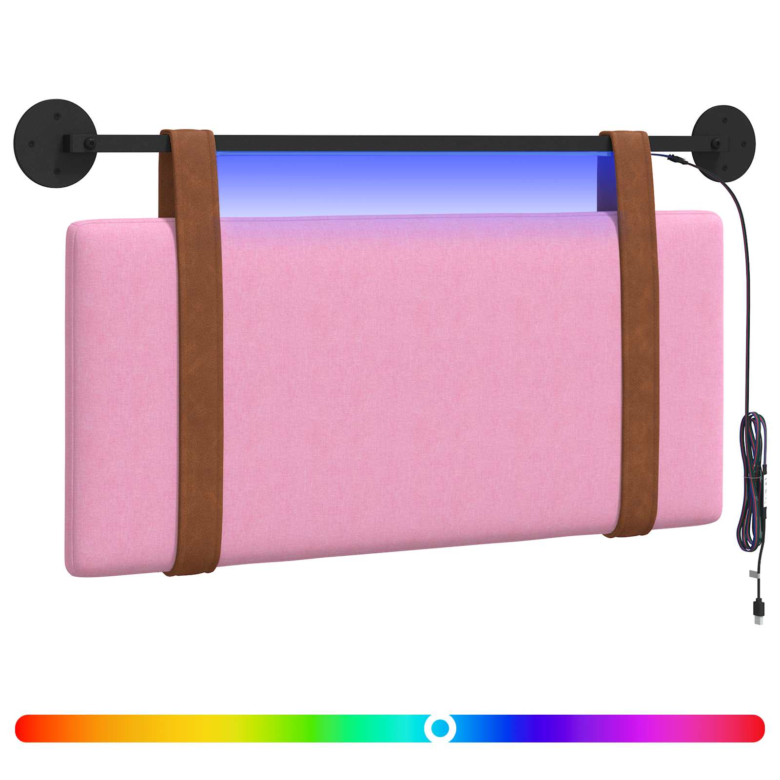 Cabecero colgante Con luz LED Rosa PU antiguo