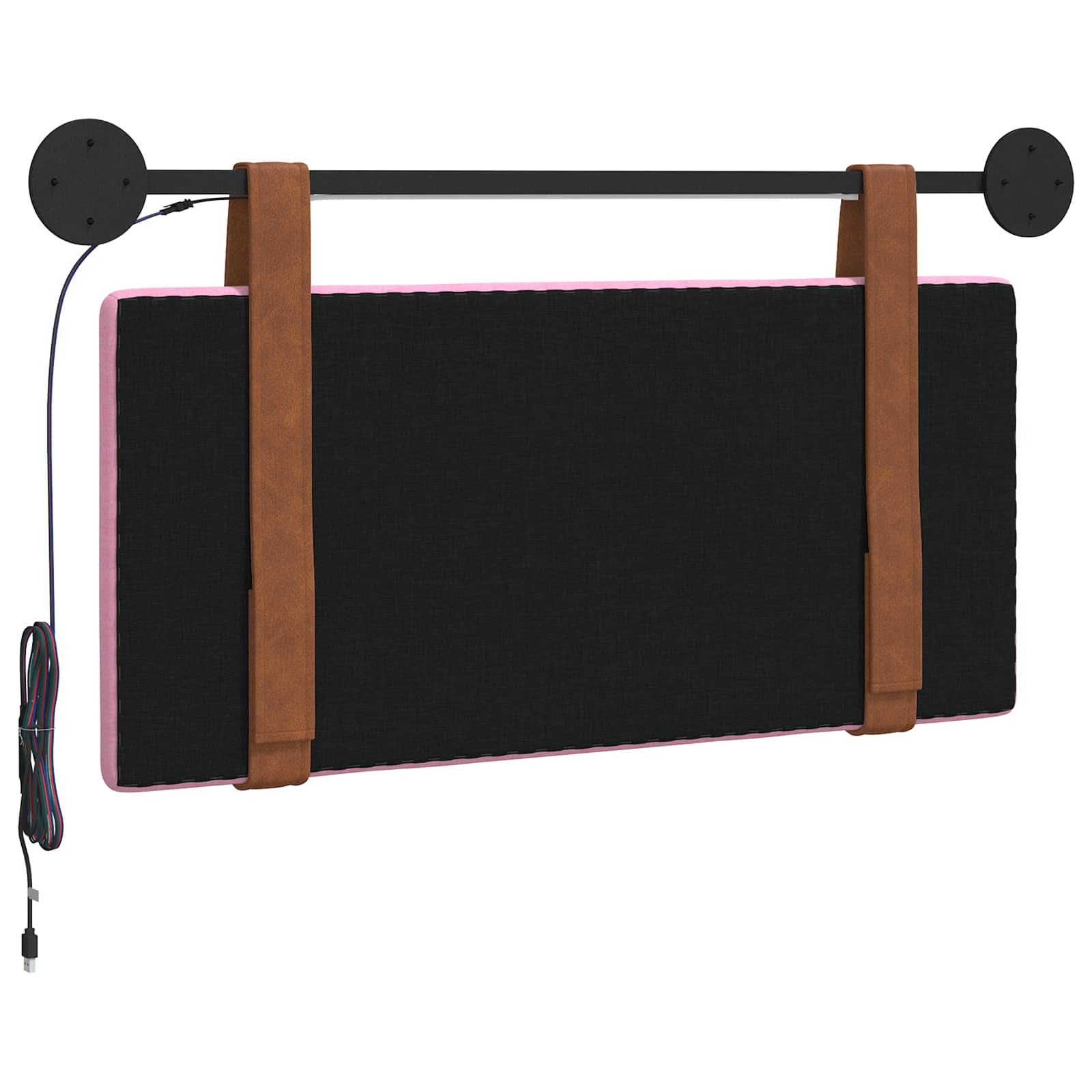 Cabecero colgante Con luz LED Rosa PU antiguo