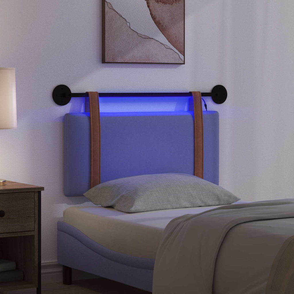 Cabecero colgante Con luz LED Azul jeans PU antiguo