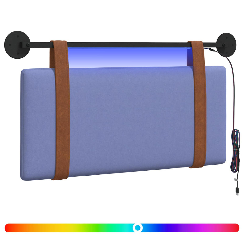 Cabecero colgante Con luz LED Azul jeans PU antiguo