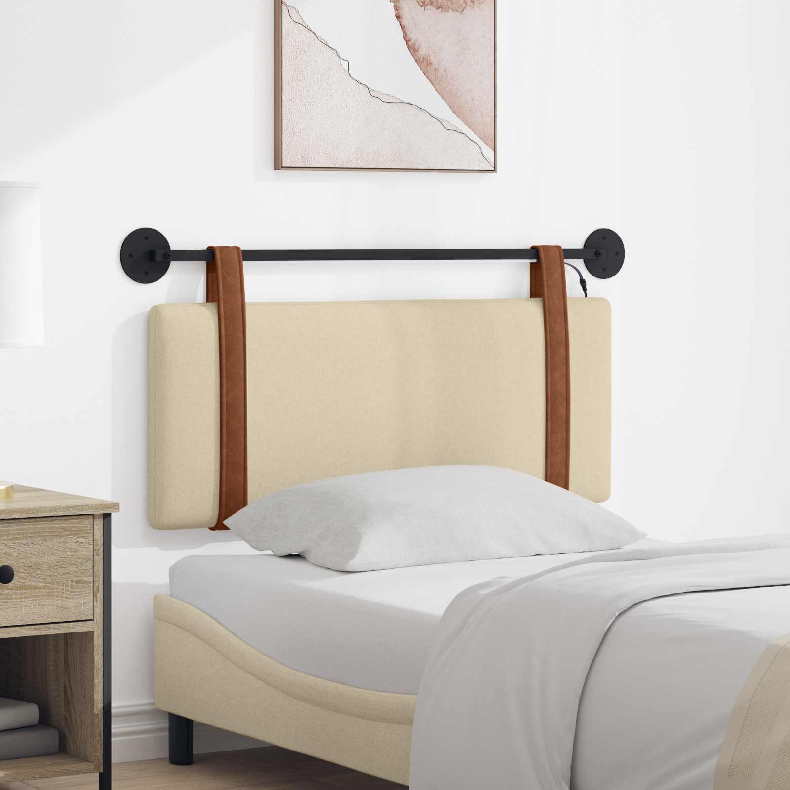 Cabecero colgante Con luz LED Blanco PU antiguo