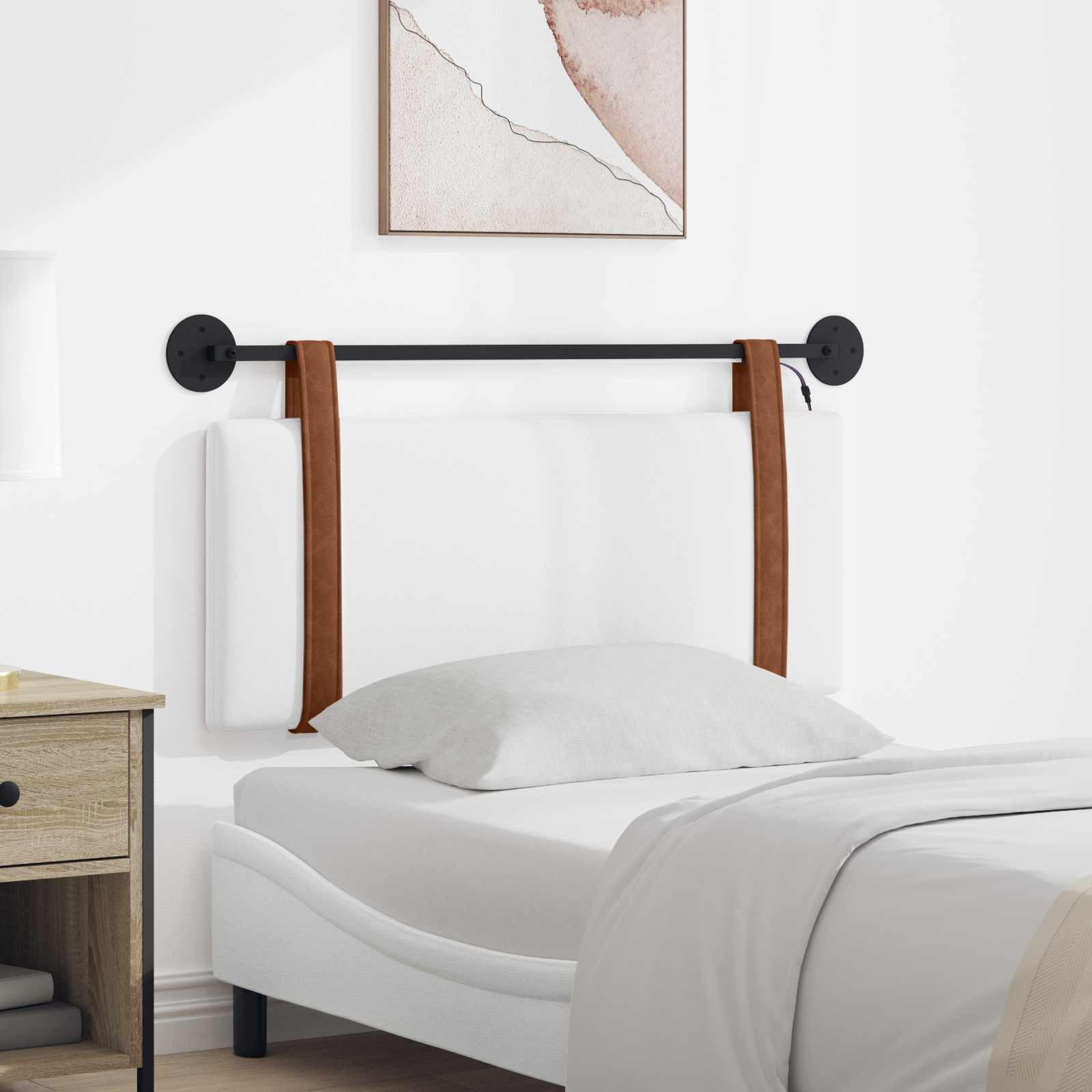 Cabecero colgante Con luz LED Blanco PU antiguo