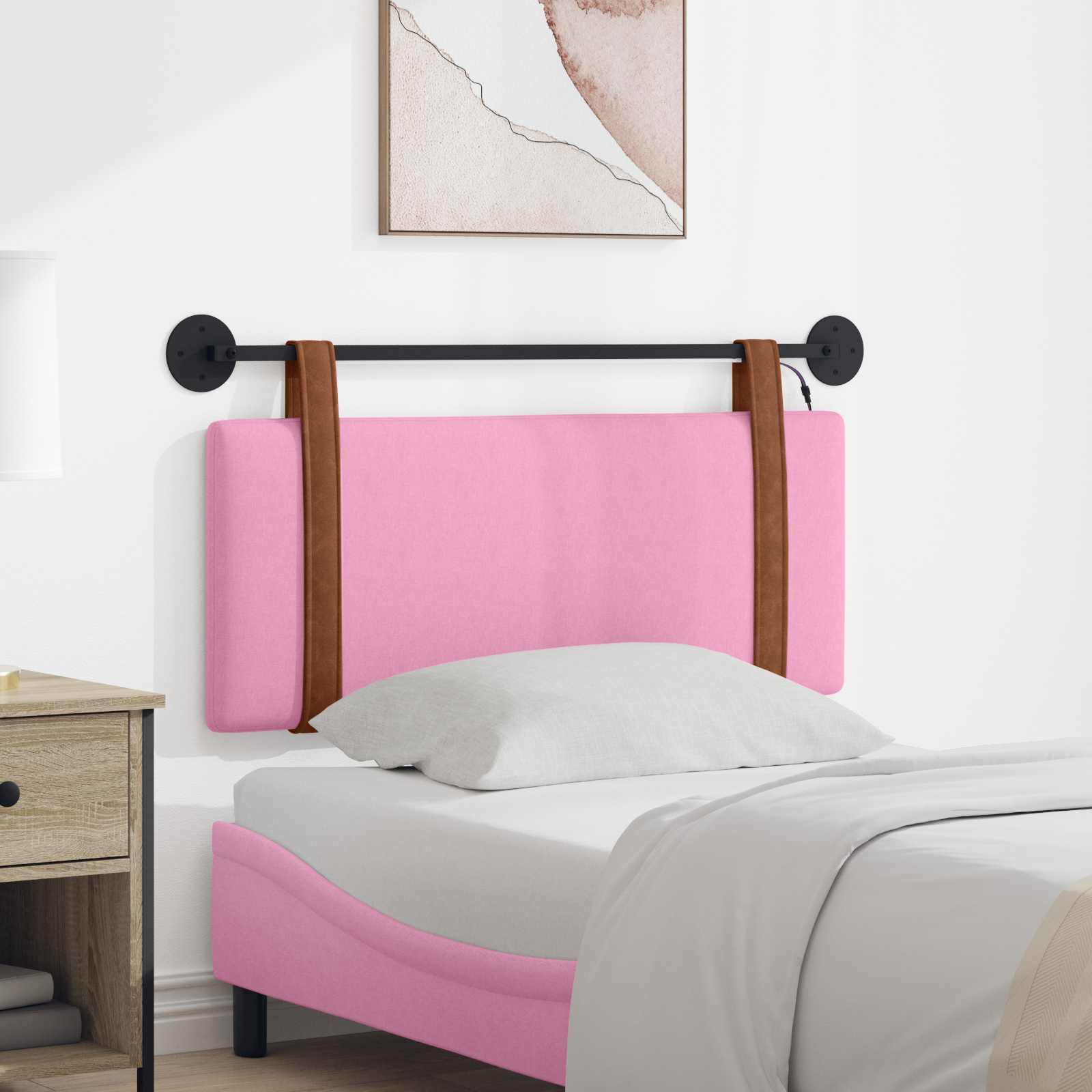 Cabecero colgante Con luz LED Rosa PU antiguo