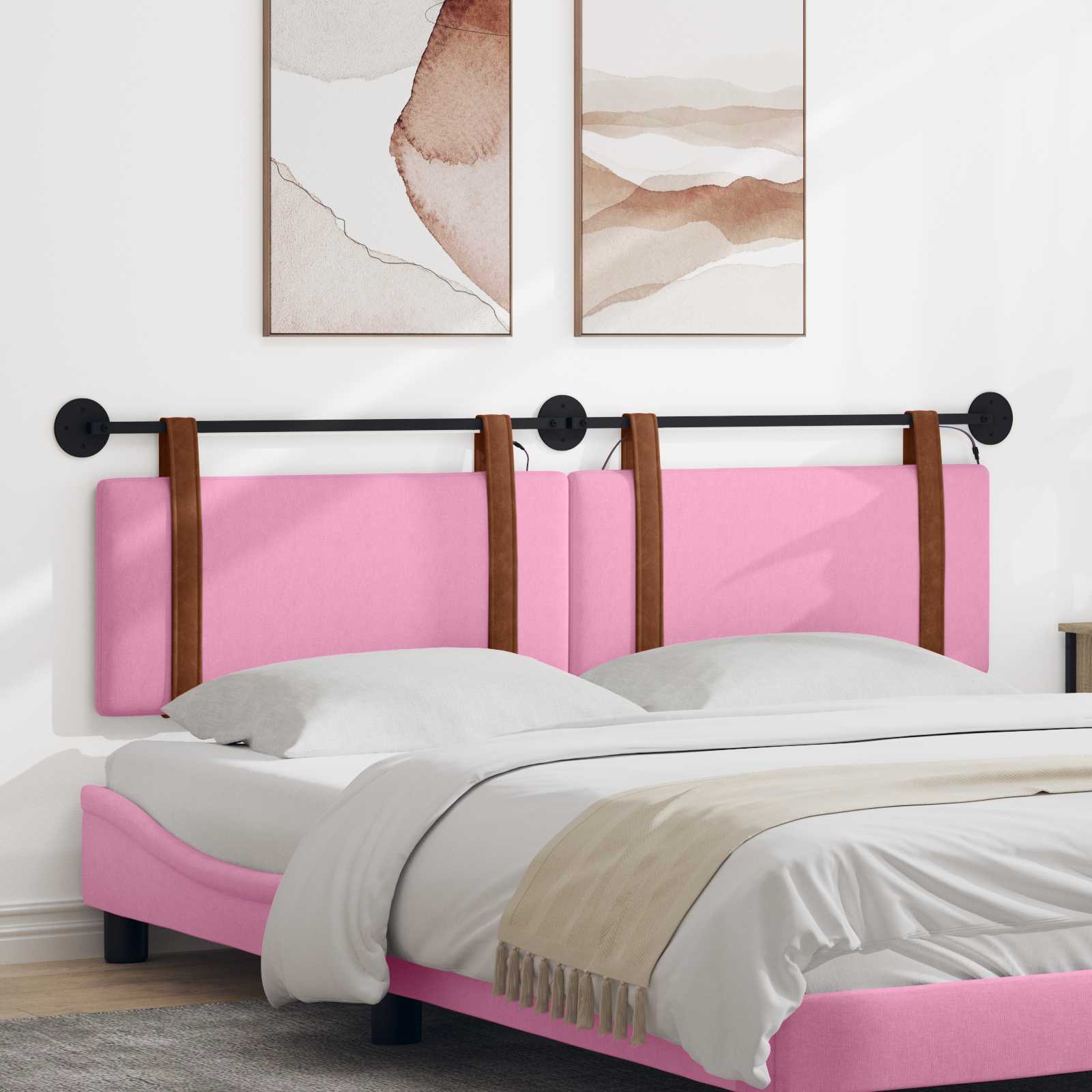 Cabecero colgante Con luz LED Rosa PU antiguo
