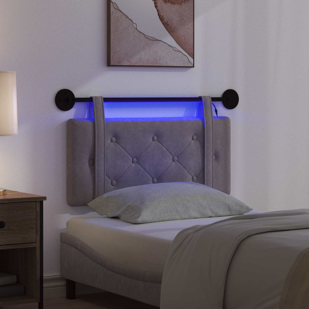 Cabecero colgante Con luz LED Gris PU antiguo