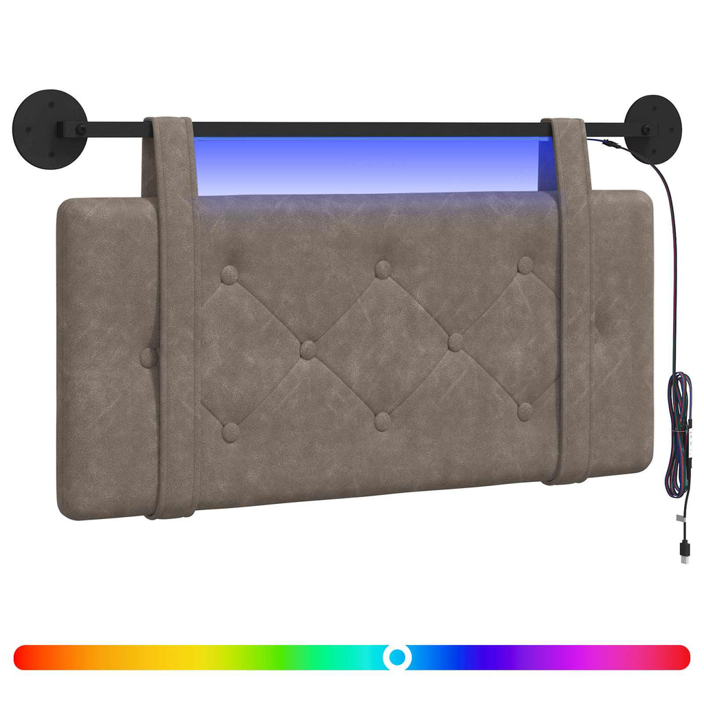 Cabecero colgante Con luz LED Gris PU antiguo