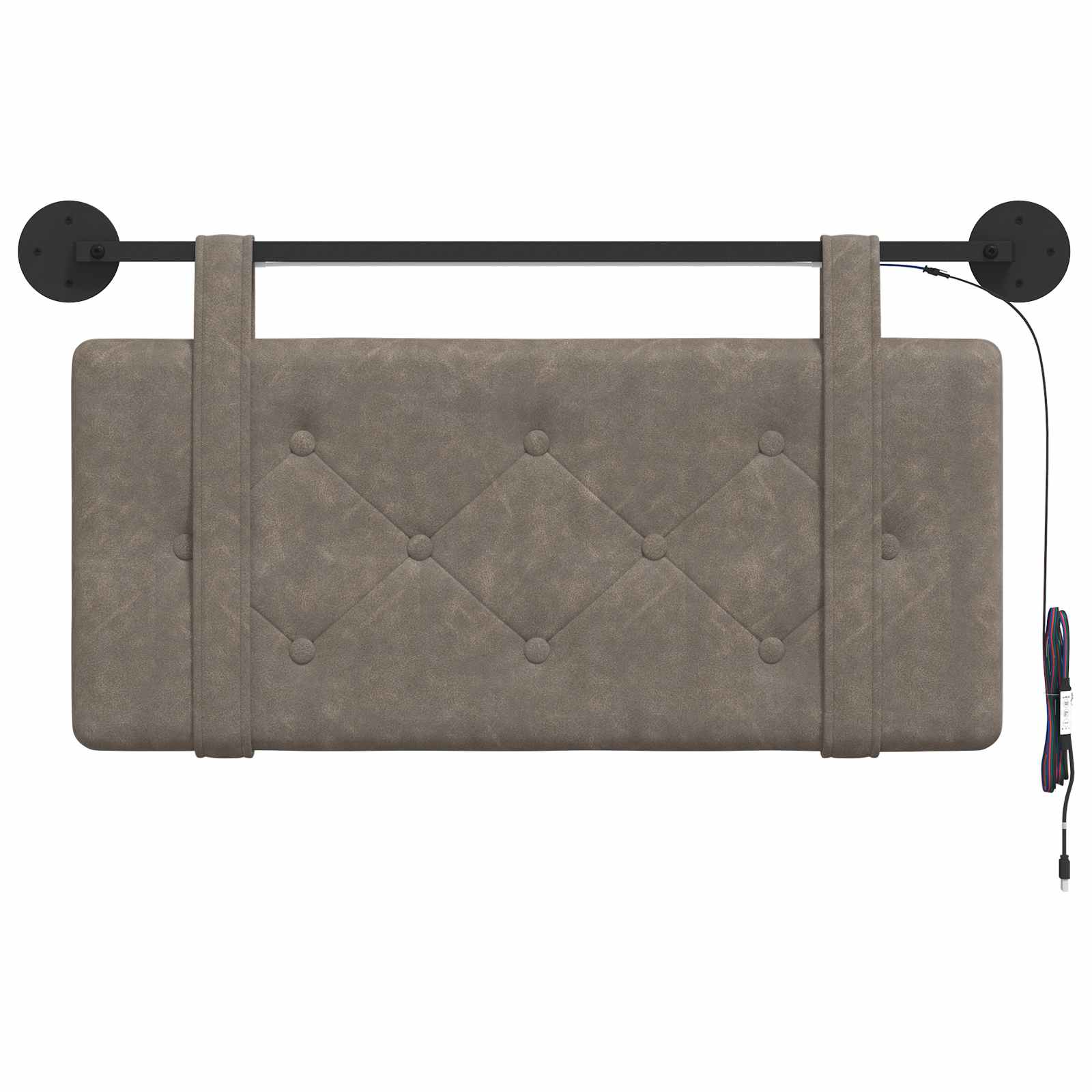 Cabecero colgante Con luz LED Gris PU antiguo
