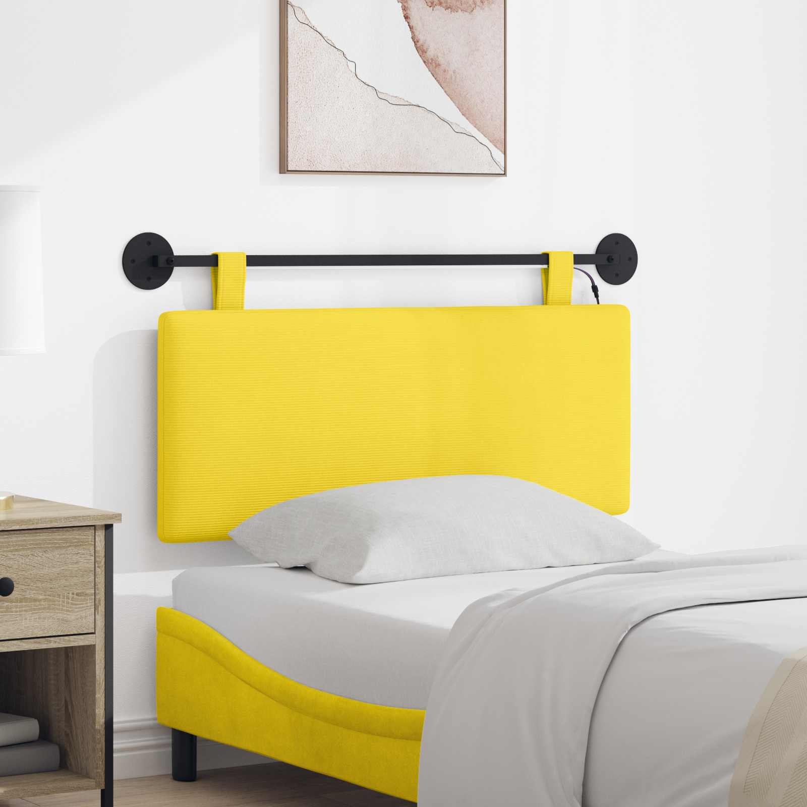 Cabecero colgante Amarillo Claro Tela de Pana