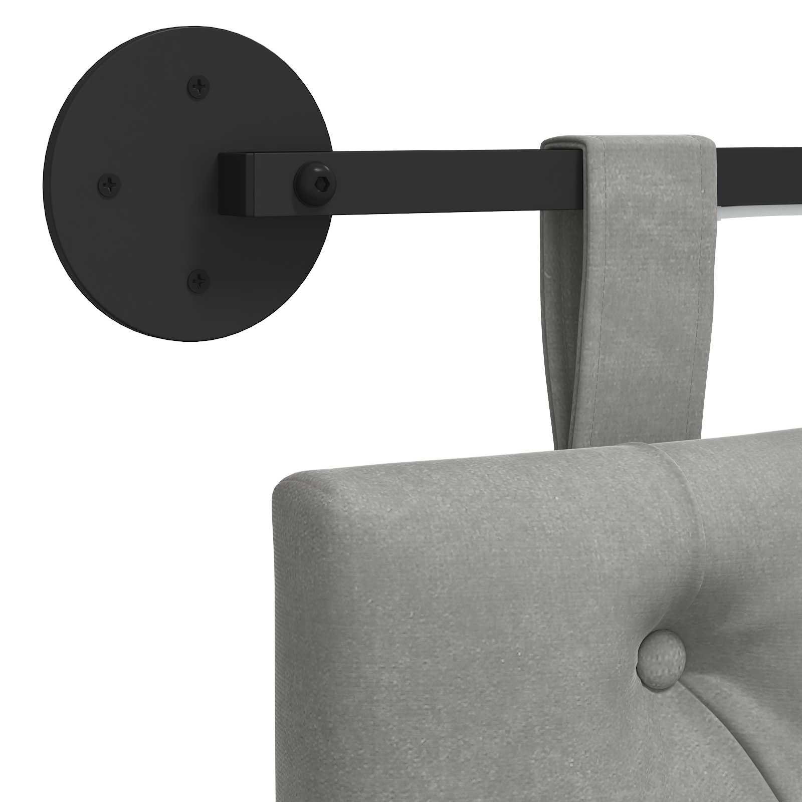 Cabecero colgante Con luz LED Gris Claro Terciopelo