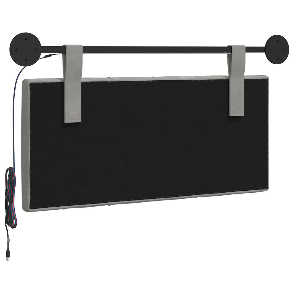 Cabecero colgante Con luz LED Gris Claro Terciopelo