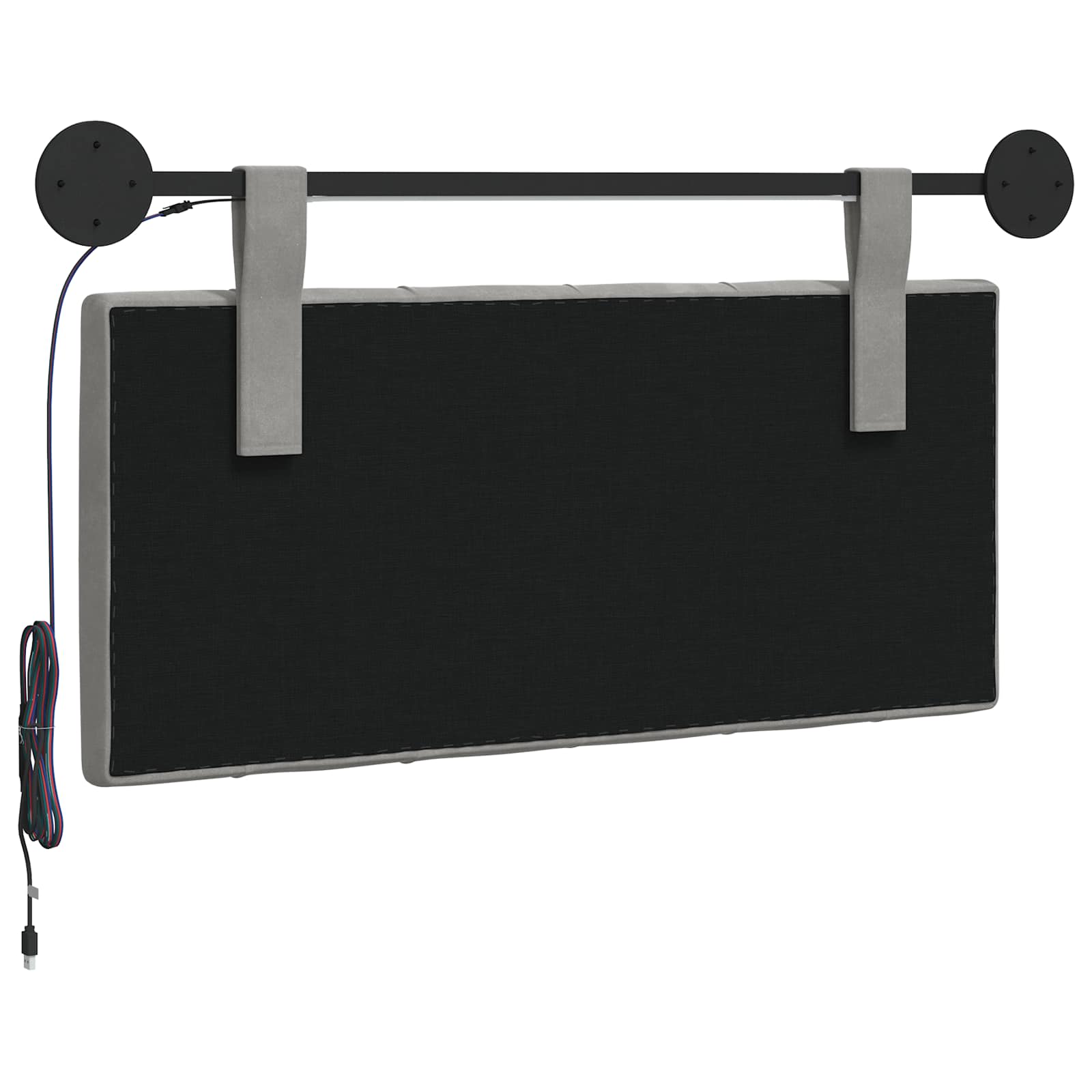 Cabecero colgante Con luz LED Gris Claro Terciopelo