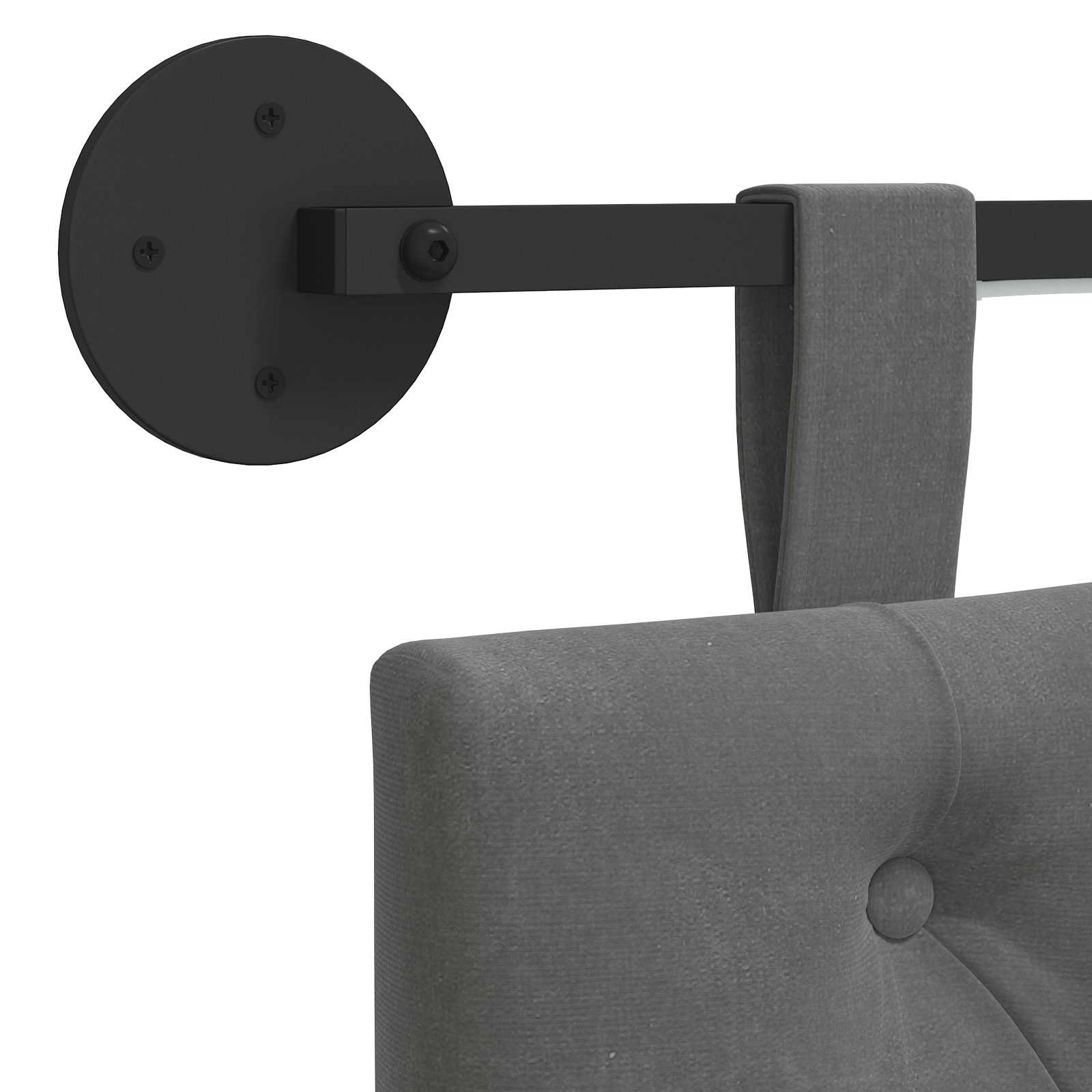 Cabecero colgante Con luz LED Gris oscuro Terciopelo