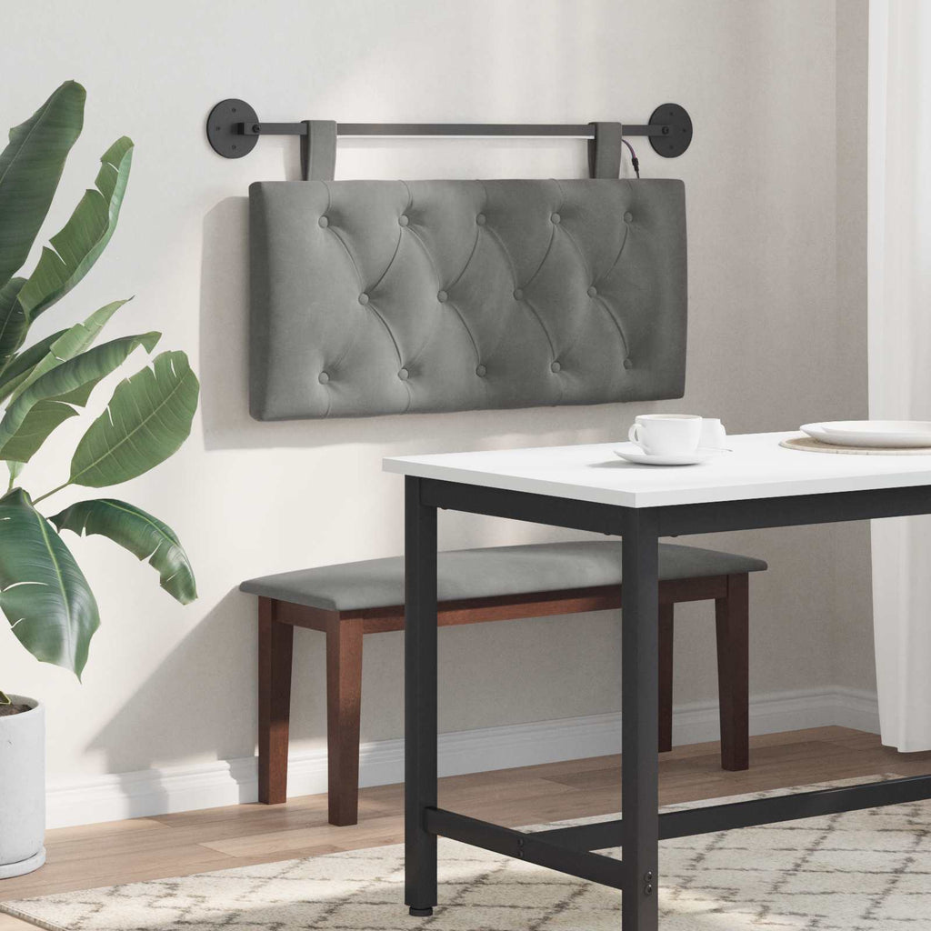 Cabecero colgante Con luz LED Gris oscuro Terciopelo