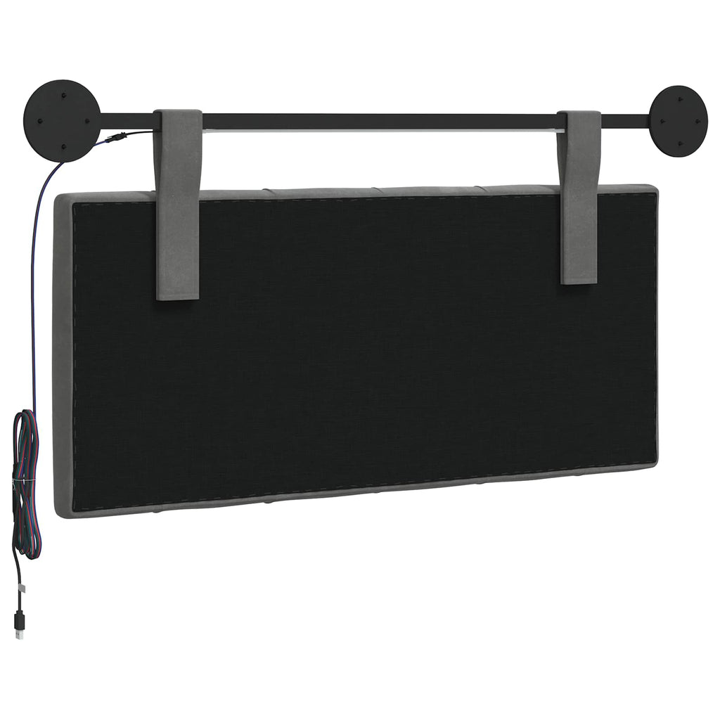 Cabecero colgante Con luz LED Gris oscuro Terciopelo