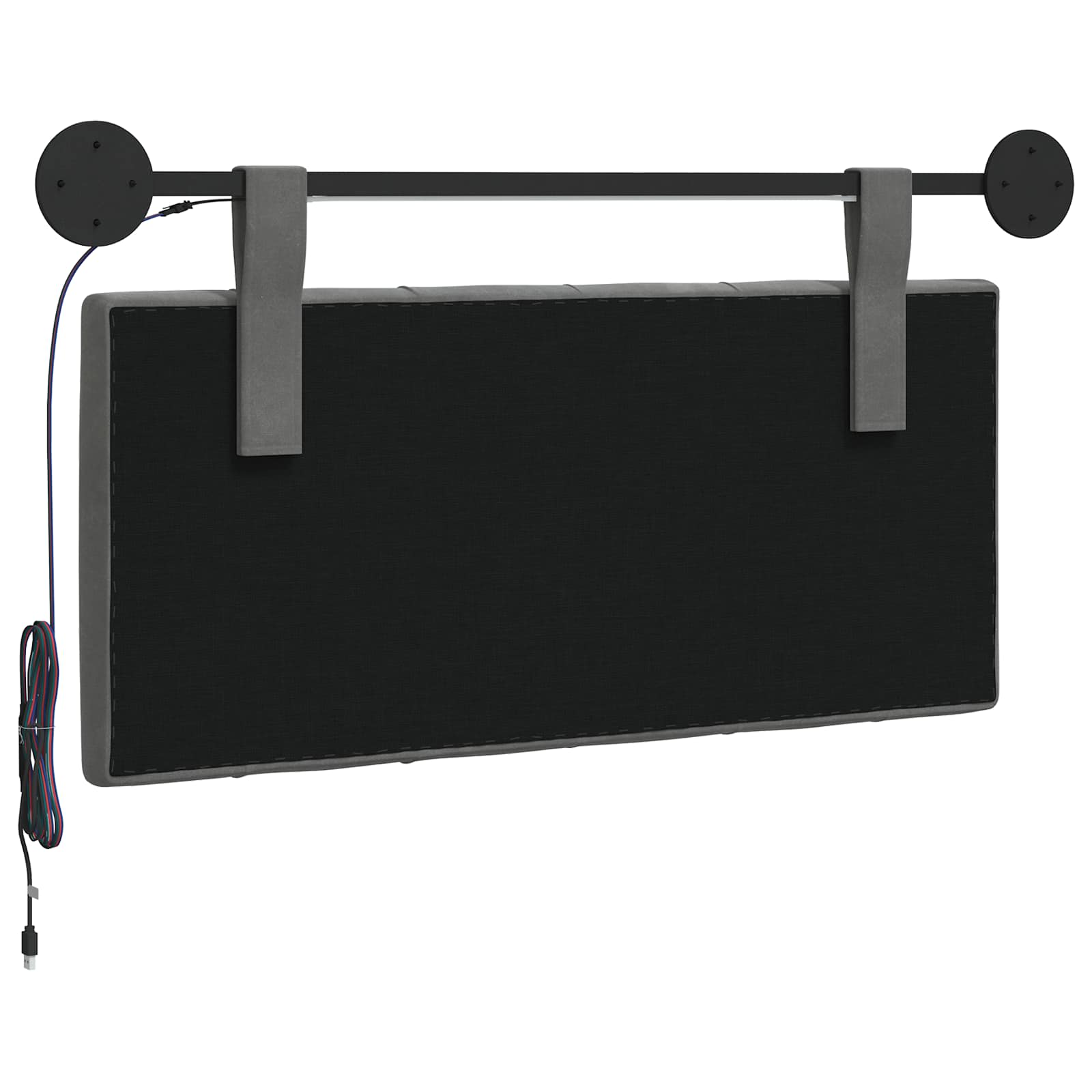Cabecero colgante Con luz LED Gris oscuro Terciopelo