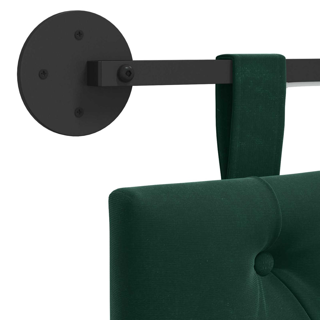 Cabecero colgante Con luz LED Verde oscuro Terciopelo