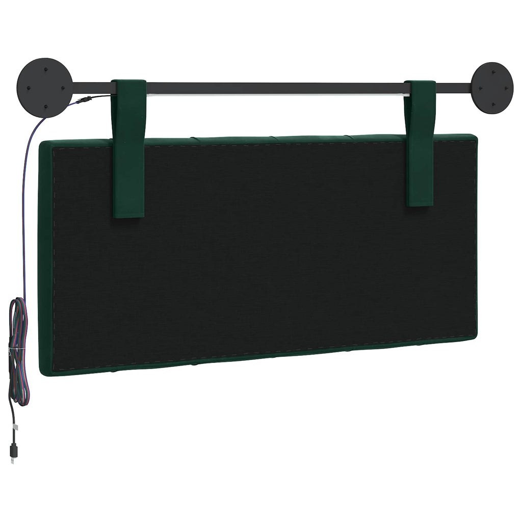 Cabecero colgante Con luz LED Verde oscuro Terciopelo