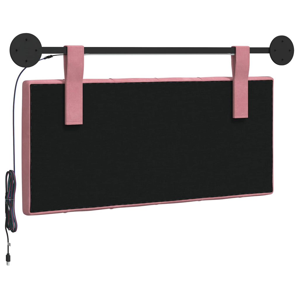 Cabecero colgante Con luz LED Rosa Terciopelo