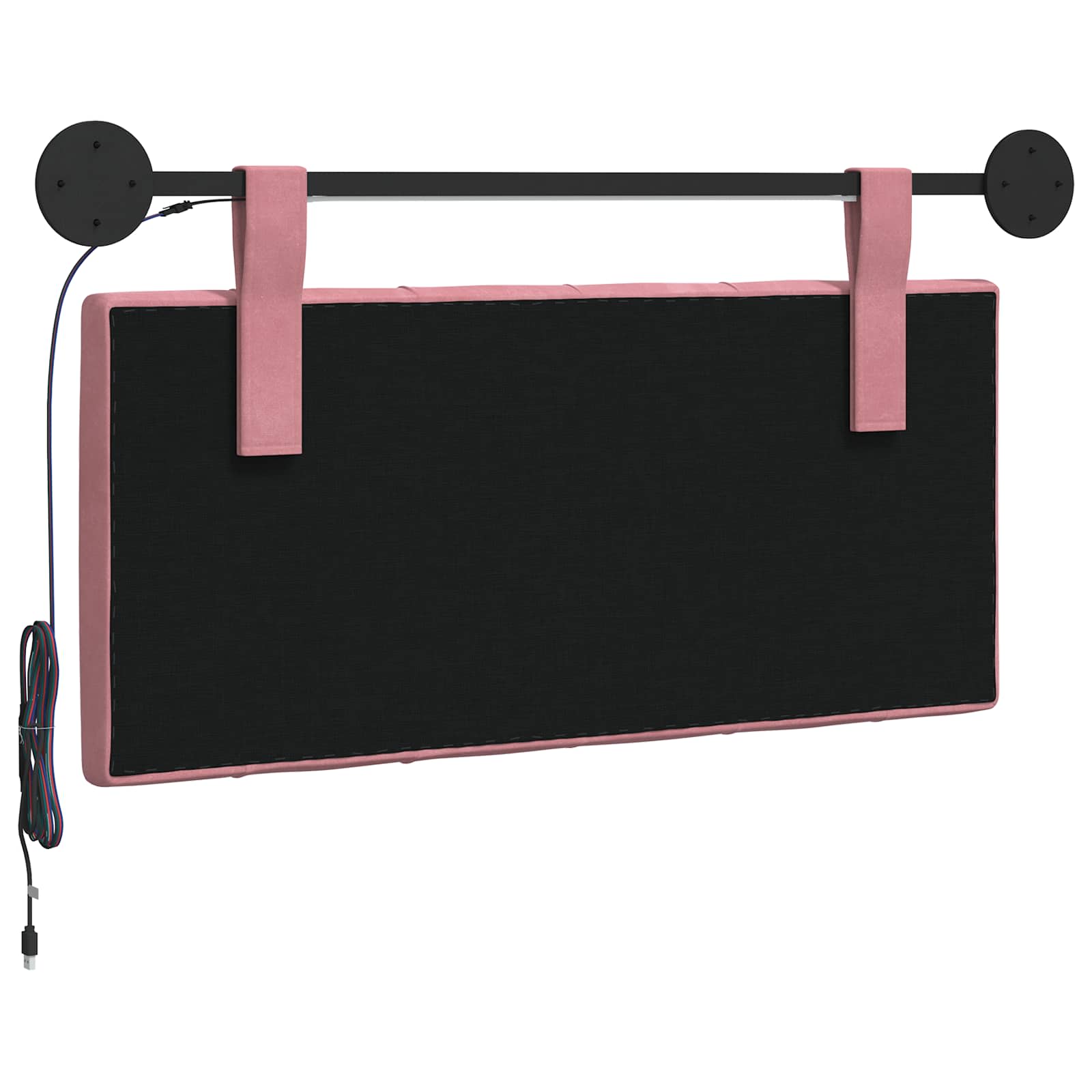 Cabecero colgante Con luz LED Rosa Terciopelo
