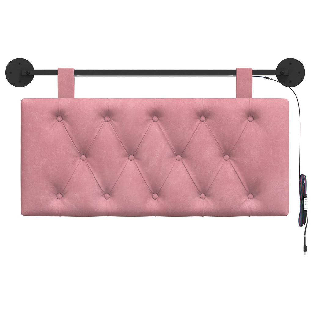 Cabecero colgante Con luz LED Rosa Terciopelo