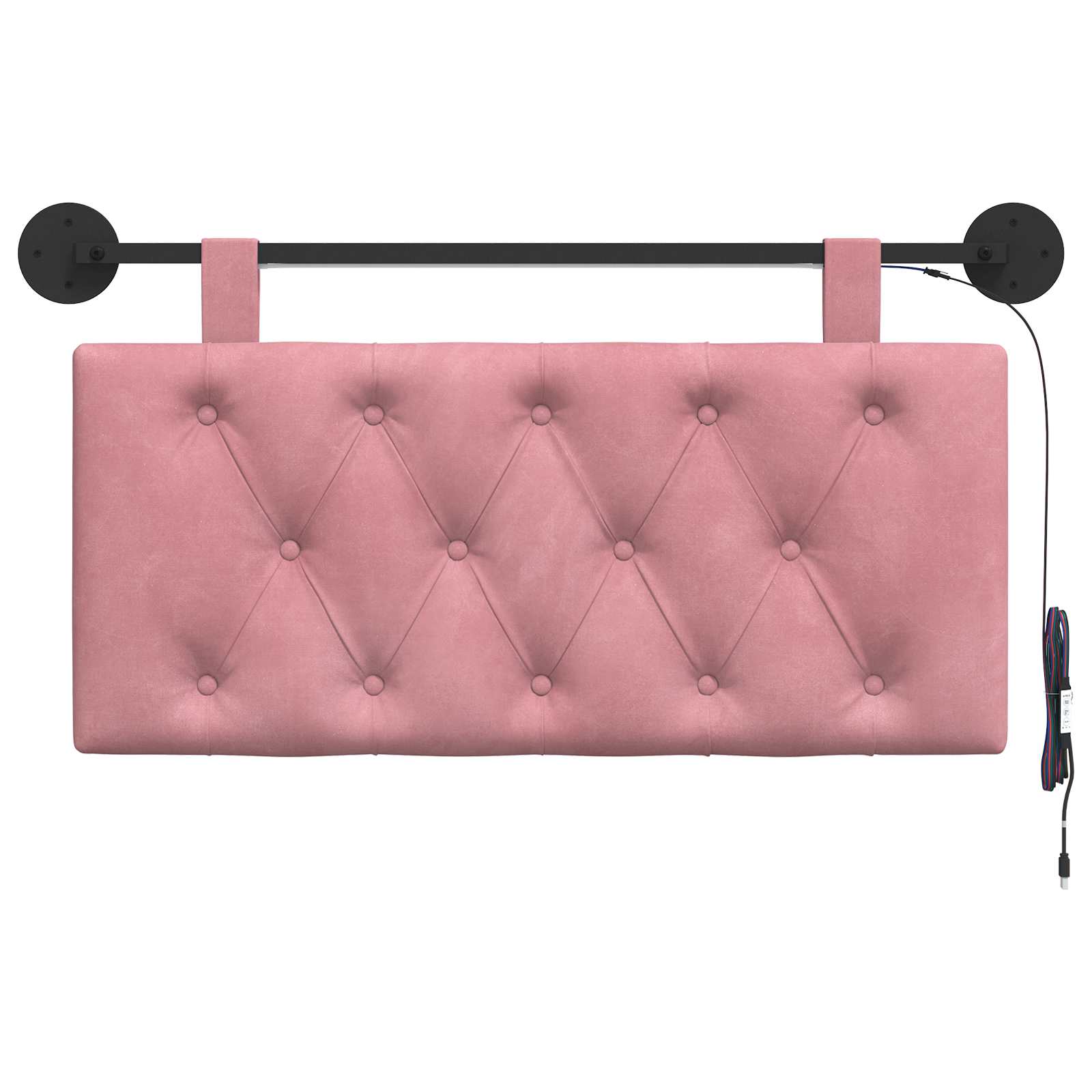 Cabecero colgante Con luz LED Rosa Terciopelo