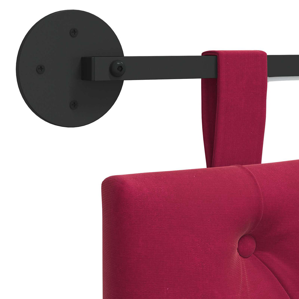 Cabecero colgante Con luz LED Rojo vino Terciopelo