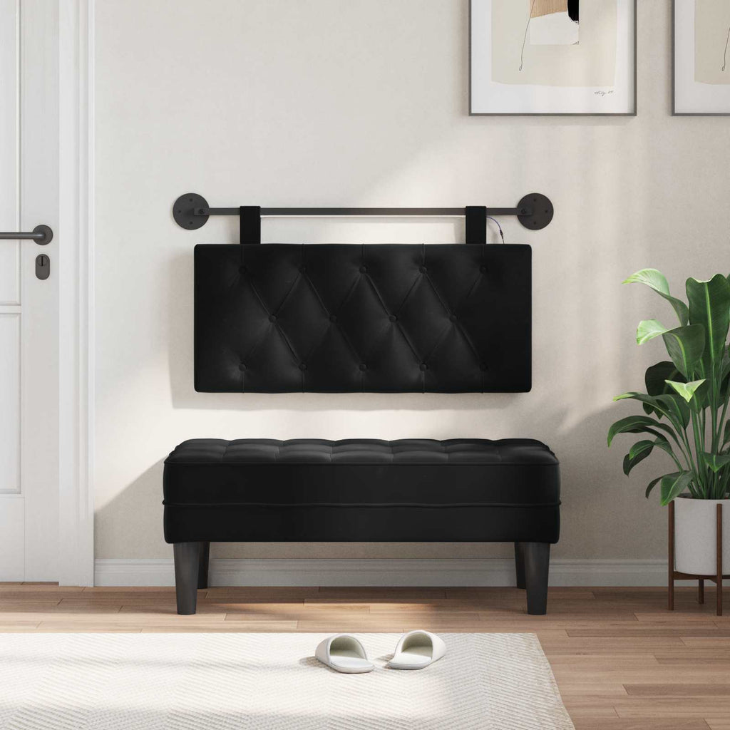 Cabecero colgante Con luz LED Negro Terciopelo