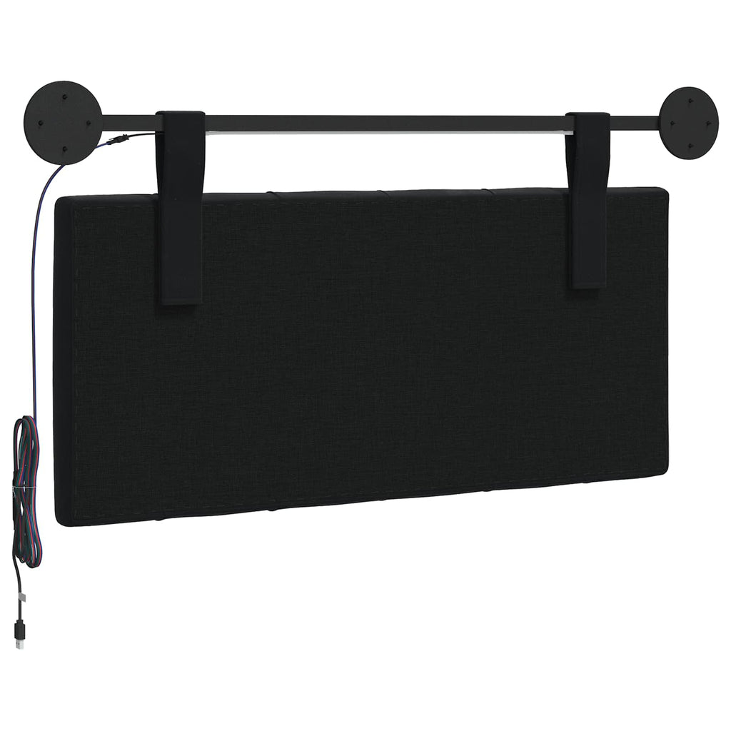 Cabecero colgante Con luz LED Negro Terciopelo