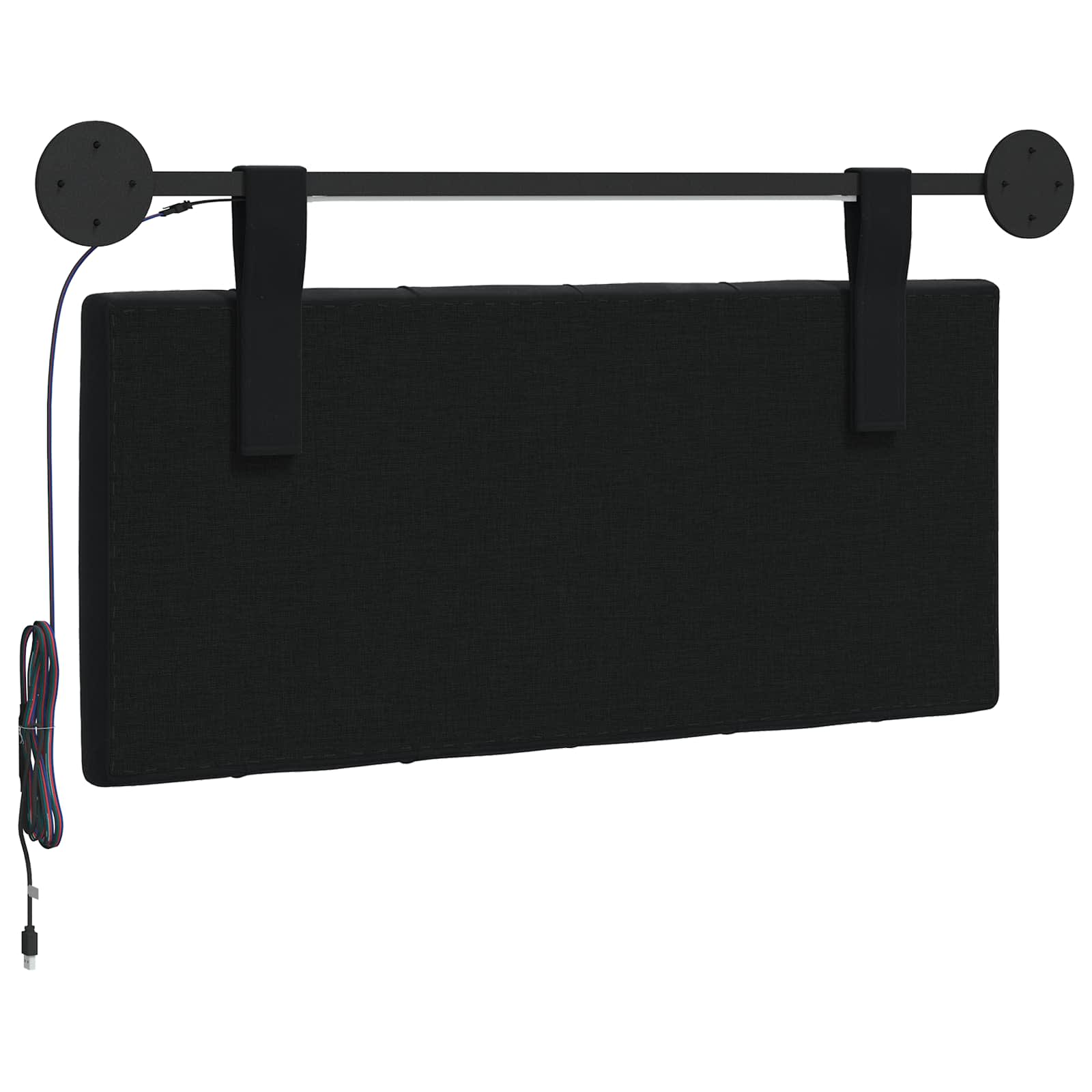Cabecero colgante Con luz LED Negro Terciopelo