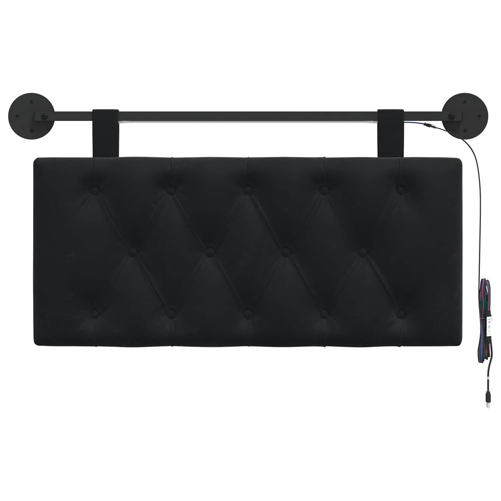 Cabecero colgante Con luz LED Negro Terciopelo