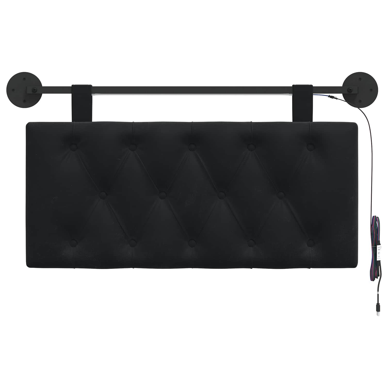 Cabecero colgante Con luz LED Negro Terciopelo