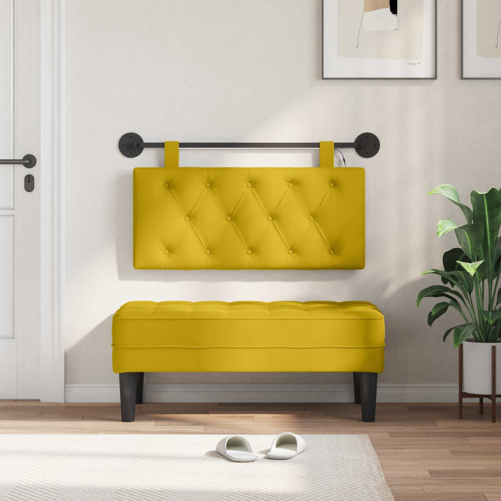 Cabecero colgante Con luz LED Amarillo Terciopelo