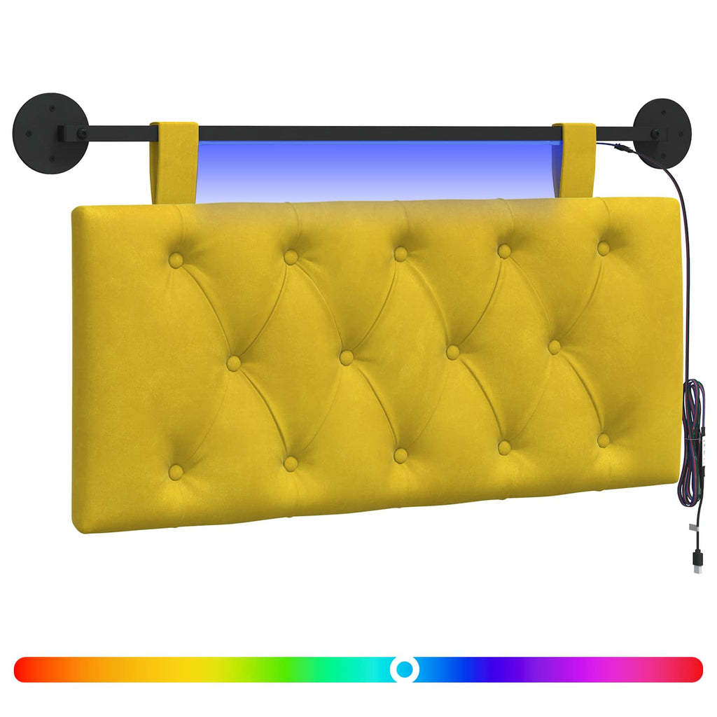Cabecero colgante Con luz LED Amarillo Terciopelo