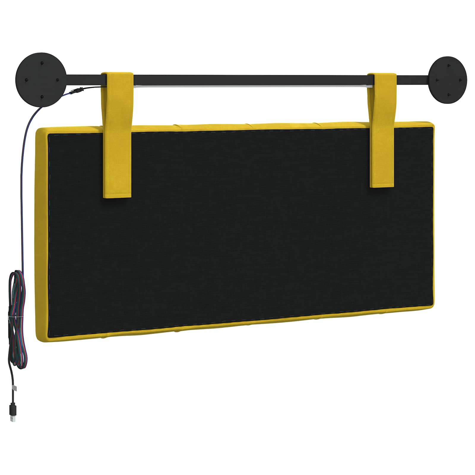 Cabecero colgante Con luz LED Amarillo Terciopelo