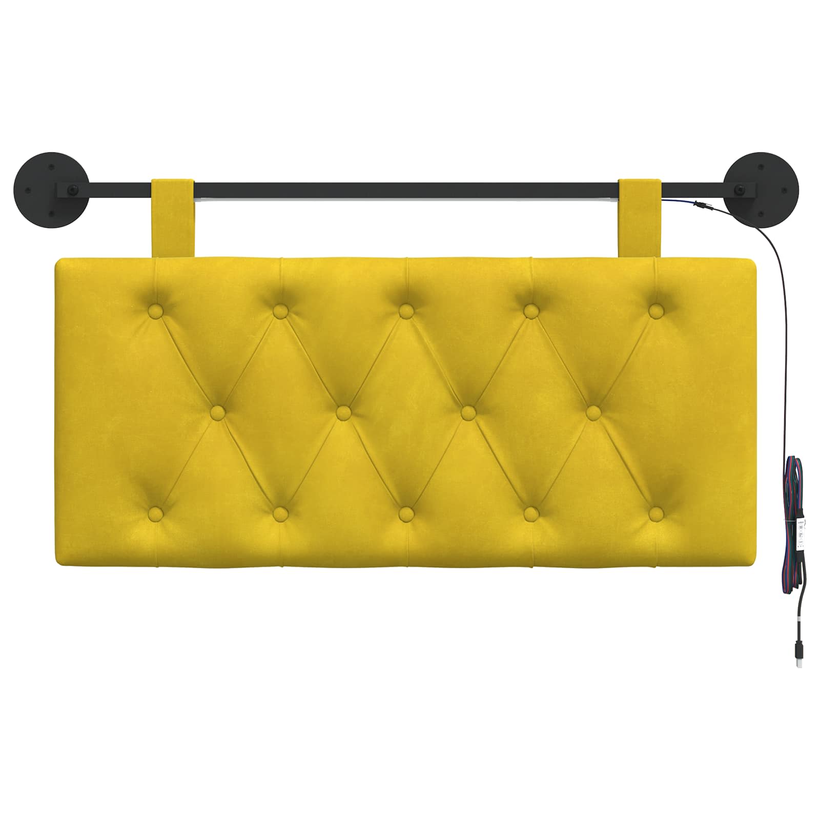 Cabecero colgante Con luz LED Amarillo Terciopelo