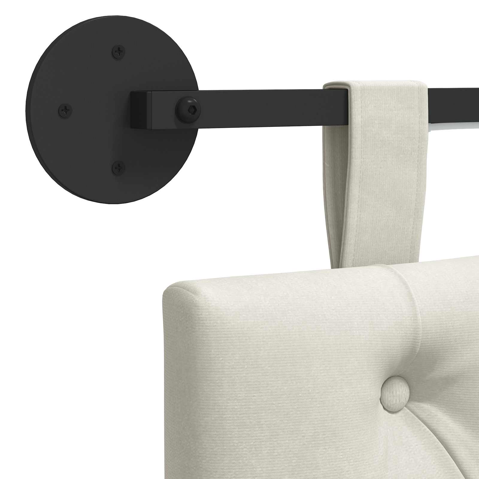 Cabecero colgante Con luz LED Crema Terciopelo