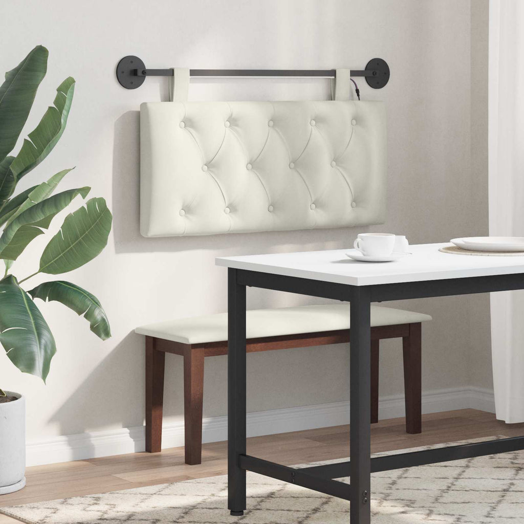 Cabecero colgante Con luz LED Crema Terciopelo
