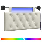 Cabecero colgante Con luz LED Crema Terciopelo